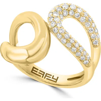 Effy 14k Yellow Gold Infinity Glow Diamond Ring In Metallic Gold