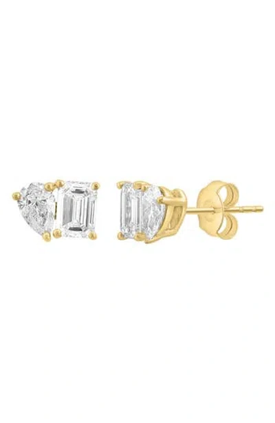 Effy 14k Yellow Gold Lab Grown Diamond Double Stud Earrings