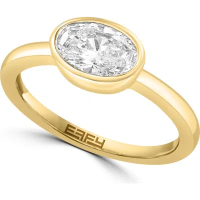 Effy 14k Yellow Gold Lab Grown Diamond Oval Solitaire Ring In White