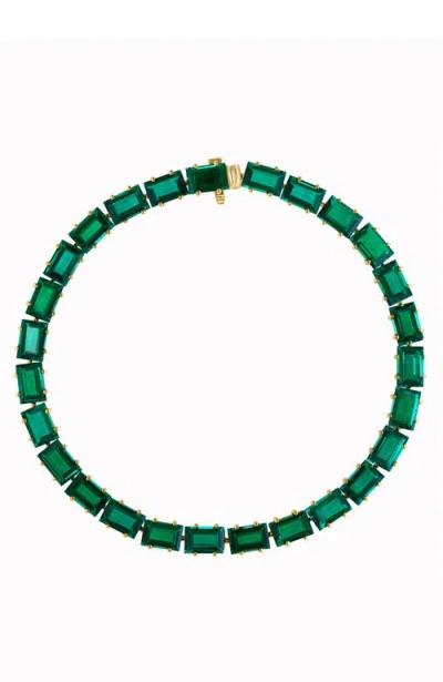 Effy 14k Yellow Gold Lab Grown Emerald Tennis Bracelet In Green