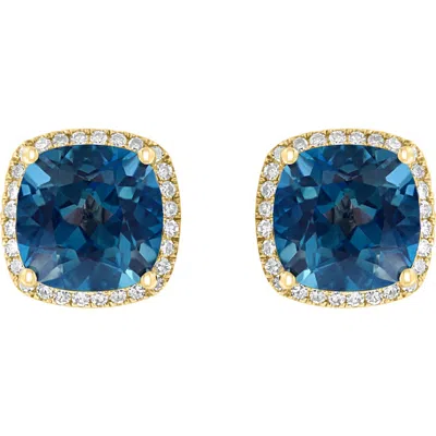 Effy 14k Yellow Gold Midnight Ocean London Blue Topaz Earrings