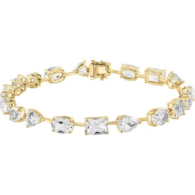 Effy 14k Yellow Gold Multi Shape White Topaz Bracelet