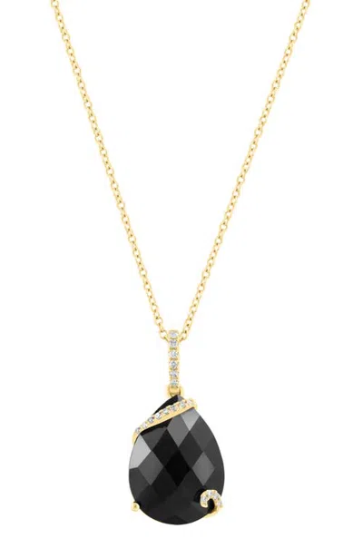 Effy 14k Yellow Gold Noir Elegance Onyx Pendant In Blue