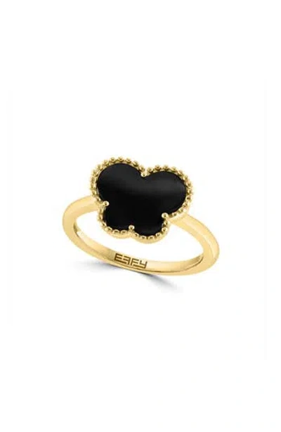 Effy 14k Yellow Gold Onyx Butterfly Ring In Black