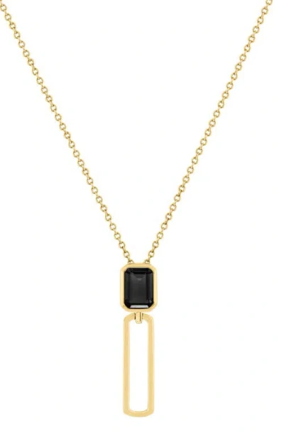 Effy 14k Yellow Gold Onyx Geometric Pendant Necklace In Red
