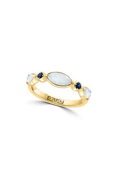 Effy 14k Yellow Gold Opal & Sapphire Ring