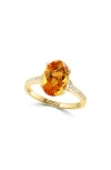 Effy 14k Yellow Gold Oval Citrine & Diamond Ring In Gold