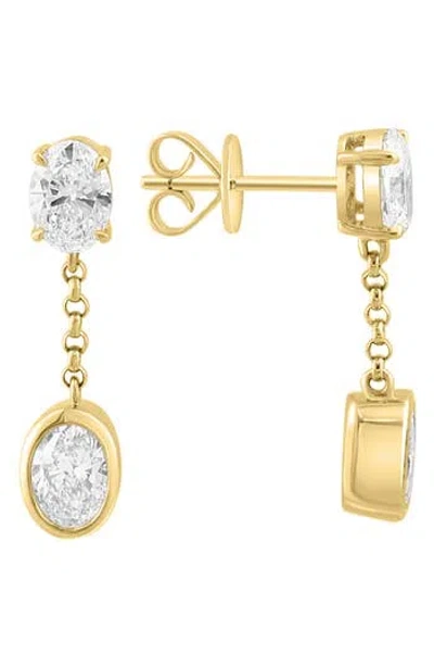 Effy 14k Yellow Gold Oval Lab Grown Diamond Drop Earrings