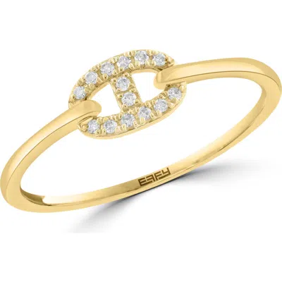 Effy 14k Yellow Gold Pavé Diamond Mariner Link Stackable Ring In Gray