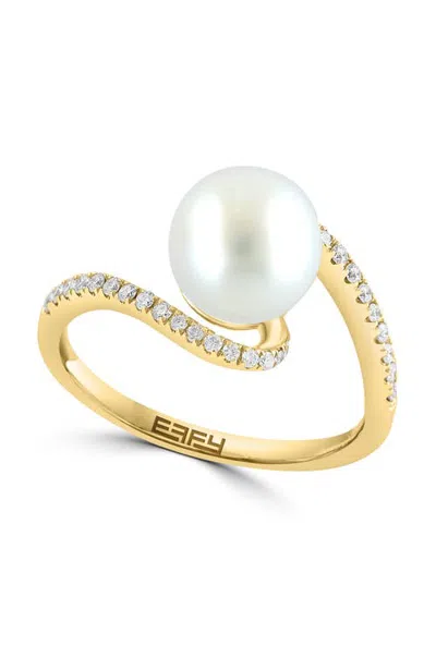 Effy 14k Yellow Gold Pearl Glow Solitaire Ring