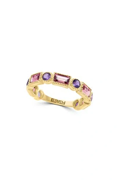 Effy 14k Yellow Gold Pink Tourmaline & Amethyst Ring In Yellow Gold/multi
