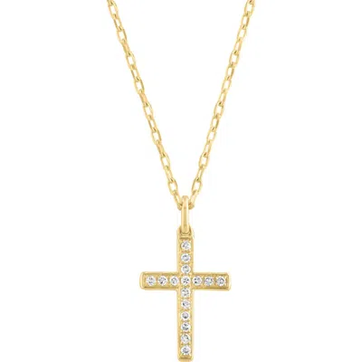 Effy 14k Yellow Gold Plated Sterling Silver Diamond Cross Pendant Necklace