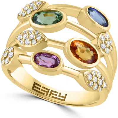 Effy 14k Yellow Gold Rainbow Reverie Sapphire Ring In Metallic Gold