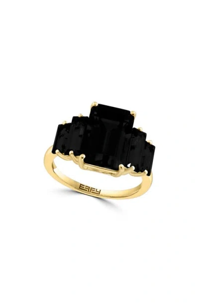 Effy 14k Yellow Gold Semiprecious 5-stone Ring In Black
