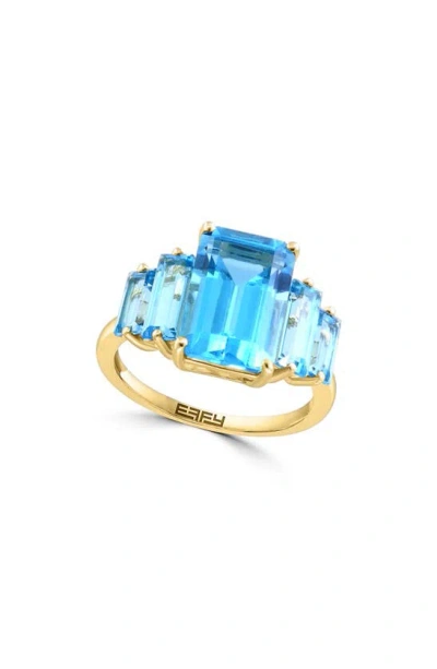 Effy 14k Yellow Gold Semiprecious 5-stone Ring In Blue