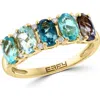 Effy 14k Yellow Gold Semiprecious Stone & Diamond Ring In Blue