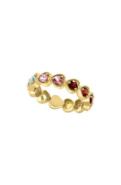 Effy 14k Yellow Gold Semiprecious Stone Heart Band Ring In Multi