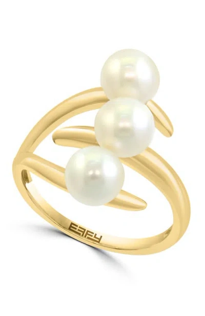Effy 14k Yellow Gold Triple Freshwater Pearl Bypass Ring
