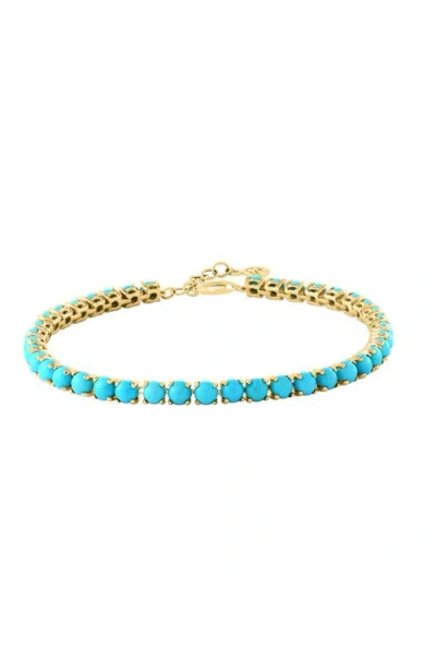 Effy 14k Yellow Gold Turquoise Tennis Bracelet In Multi