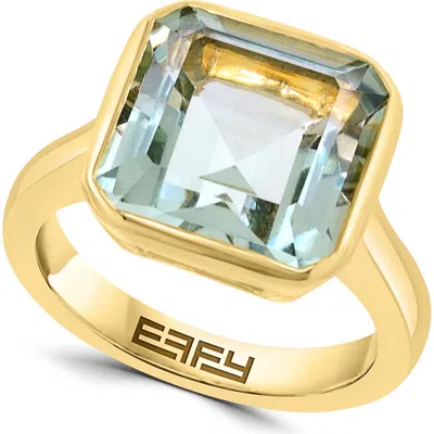 Effy 18k Gold Plated Sterling Silver Green Quartz Statement Ring In Multi