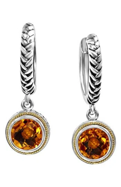 Effy 18k Yellow Gold & Sterling Silver Citrine Drop Earrings In Metallic