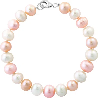 Effy 7mm Freshwater Pearl Bracelet In Silver/pink/white