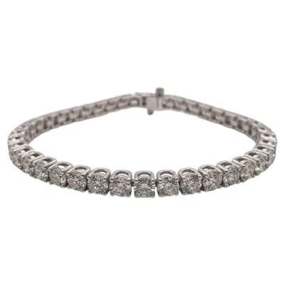 Pre-owned Effy 9 Carat Diamond 14k White Gold Tennis Bracelet