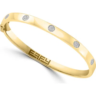 Effy 925 Gold Plated Silver Bezel Set Diamond Bangle