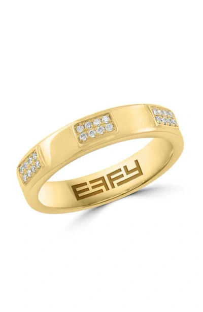 Effy 925 Gold Plated Silver Diamond Bar Station Band