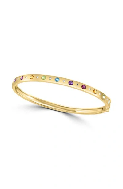 Effy 925 Gold Plated Silver Rainbow Gemstone Bangle