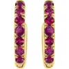 Effy 925 Gold Plated Silver ,ruby Earrings In Multi