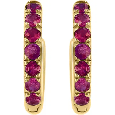 Effy 925 Gold Plated Silver ,ruby Earrings In Multi