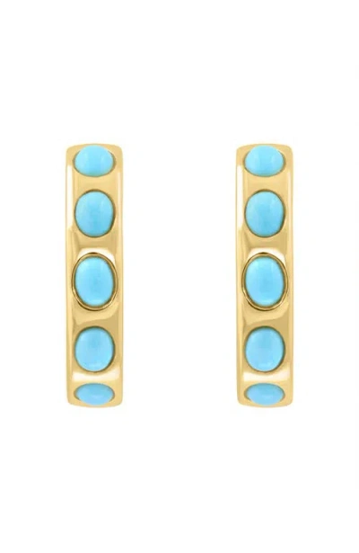 Effy 925 Gold Plated Silver ,turquoise Earrings In Multi