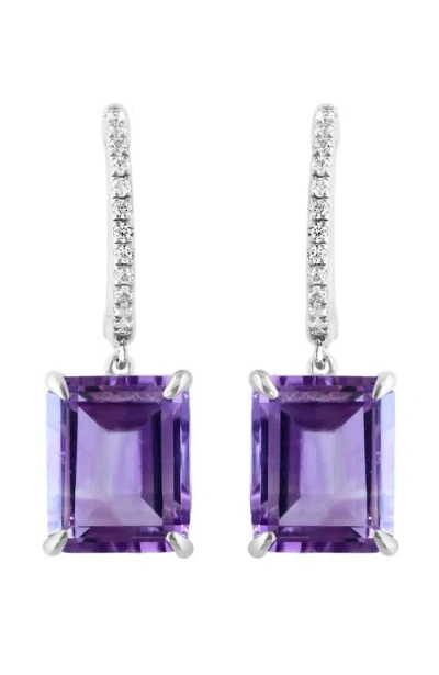 Effy 925 Sterling Silver ,amethyst,white Sapphire Earrings In Multi