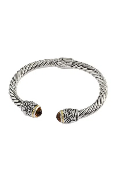 Effy 925 Sterling Silver & 18k Yellow Gold Golden Horizon Citrine Cuff Bracelet