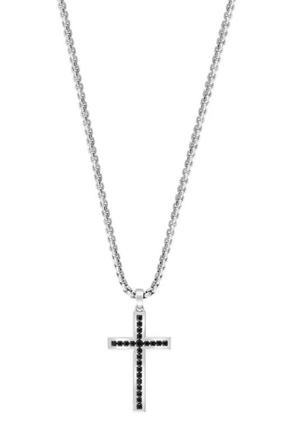 Effy 925 Sterling Silver ,black Spinel Pendant In Red