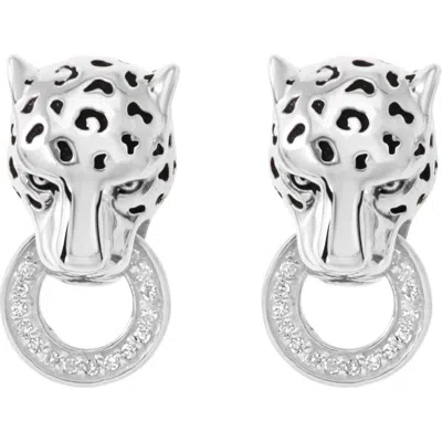 Effy 925 Sterling Silver Diamond Earrings In Metallic