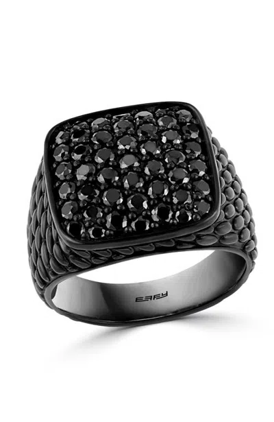 Effy 925 Sterling Silver Midnight Spark Black Spinel Ring