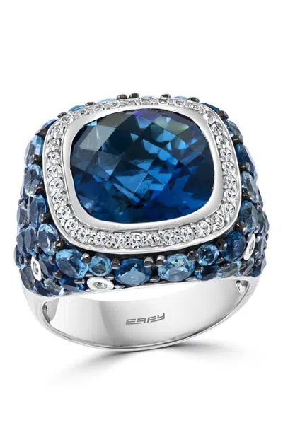 Effy 925 Sterling Silver Ocean Depths Multi-gemstone Ring In Blue