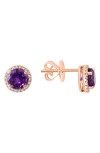 Effy Amethyst & Diamond Stud Earrings In Purple
