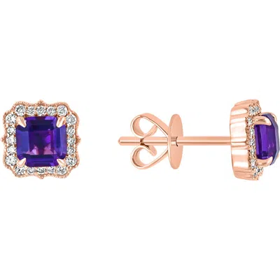 Effy Amethyst & Diamond Stud Earrings In Purple