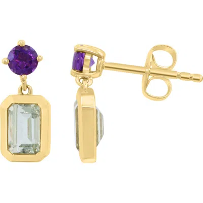 Effy Amethyst & Green Quartz Drop Earrings In Multi