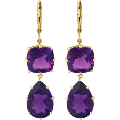 Effy Amethyst Double Drop Earrings In Purple