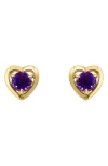 Effy Amethyst Heart Stud Earrings In Pink