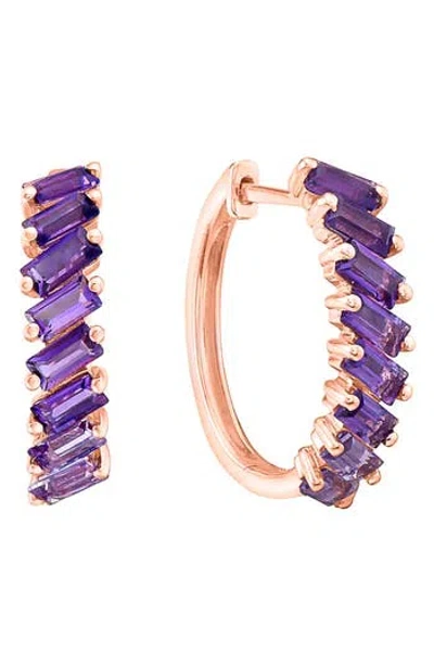 Effy Amethyst Hoop Earrings In Purple