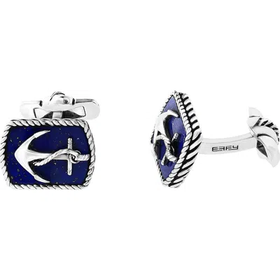Effy Anchor Cufflinks In Blue