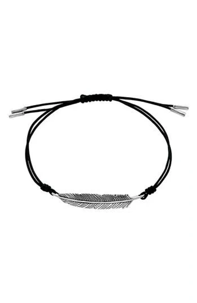 Effy Antiqued Feather Slide Bracelet In Black