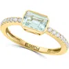 Effy Aquamarine & Diamond Ring In Yellow Gold/blue