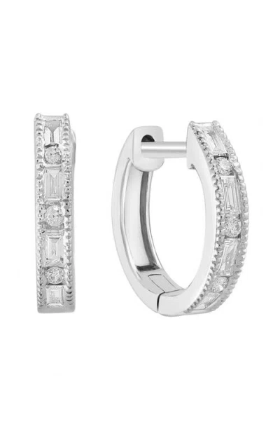 Effy Art Deco-inspired Diamond Hoop Earrings In Metallic