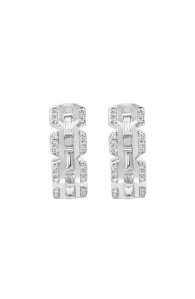 Effy Baguette Diamond Hoop Earrings In Metallic